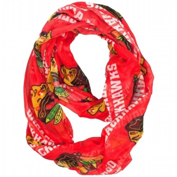 Little Earth Productions 500615-HWKS Chicago Blackhawks Sheer Infinity Scarf 500615-HWKS - main